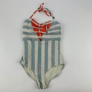 Lauren MoffattSwim Suit Womens Small Blue White Striped